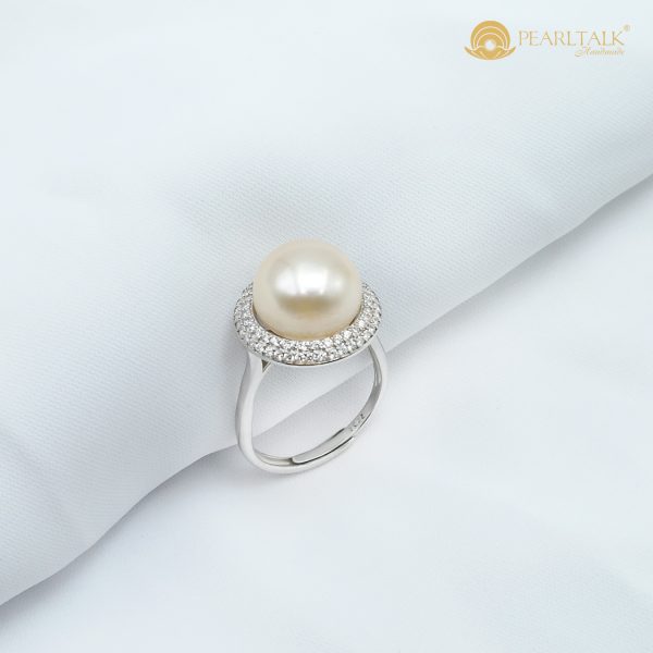 NHẪN NGỌC TRAI BÁN NGUYỆT 8MM